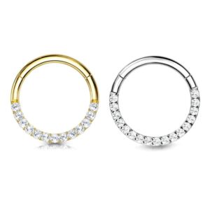 Piercing Jewellery Diamond Seamless Clicker Gold, Silver