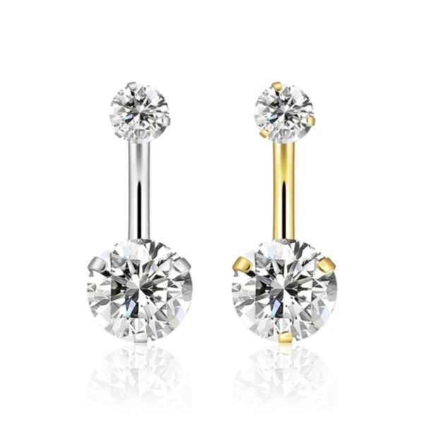 Silver, Gold Diamond Belly Button Jewelry