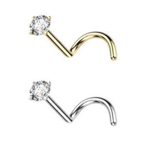 Piercing Jewelry Nostril Stud White Cristal