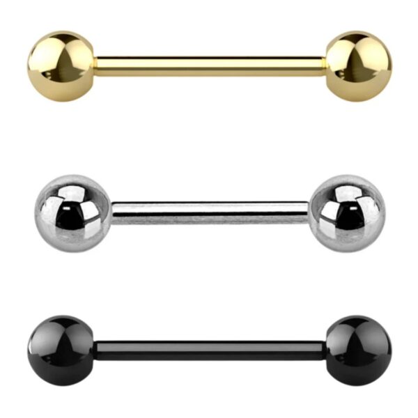 Simple Straight Barbell Surgical Steel Silver, Gold, Black